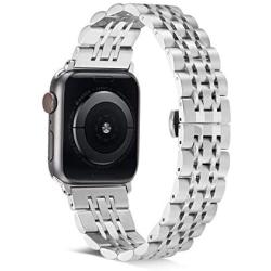 Shangpule Compatible for Apple Watch Band 38mm 42mm 40mm 44mm, Stainless Steel Metal Replacement Wrist Strap Compatible for Iwatch Series 6, Series 5, Series 4, Series 3, Series 2, Series 1