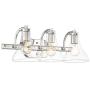 Sorren Modern Wall Light Polished Nickel Hardwired 20 1/2'' Wide 3-Light Fixture Curving Clear Glass for Bathroom Vanity Mirror - Possini Euro Design