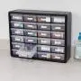Akro-Mils 24 Drawer 10724, Plastic Parts Storage Hardware and Craft Cabinet, (20-Inch W x 6-Inch D x 16-Inch H), Black Akro-Mils 24 Drawer 10724, Plastic Parts Storage Hardware and Craft Cabinet, (20-Inch W x 6-Inch D x 16-Inch H), Black