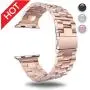 for Apple Watch Rose Gold 42MM/44MM Stainless Steel Strap Wristband for Replacement iWatch Strap with Comfortable Durable Folding Metal Clasp Classic Buckle Wrist Watch Strap,Updated Version