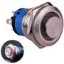 Taien Latching Push Button Switch 19mm 3/4'' 1NO 1NC Silver Stainless Steel Shell with Red LED Light (Red) Taien Latching Push Button Switch 19mm 3/4'' 1NO 1NC Silver Stainless Steel Shell with Red LED Light (Red)