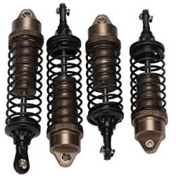 Ky-RC Front and Rear Metal Spring Shock Absorber for Traxxas Slash4x4 Shock Absorber for 1/10 RC Traxxas Slash 4x4 727 RC Model Car Part(4pcs) (Titanium Grey)