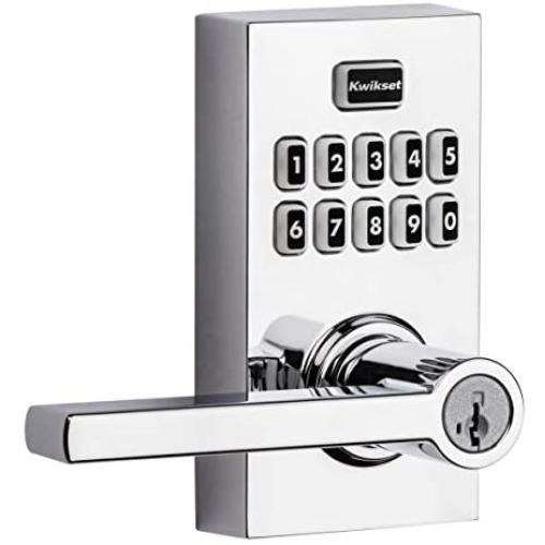 Kwikset 99170-005 SmartCode 917 Keyless Entry Contemporary Residential Keypad Electronic Lever Lock Deadbolt Alternative with Halifax Door Handle and SmartKey Security, Polished Chrome Kwikset 99170-005 SmartCode 917 Keyless Entry Contemporary Residential Keypad Electronic Lever Lock Deadbolt Alternative with Halifax Door Handle and SmartKey Security, Polished Chrome