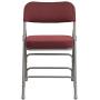 Flash Furniture HERCULES Series Premium Curved Triple Braced & Double Hinged Burgundy Fabric Metal Folding Chair