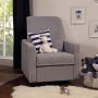 DaVinci Piper Upholstered Recliner and Swivel Glider in Grey with Cream Piping, Greenguard Gold Certified