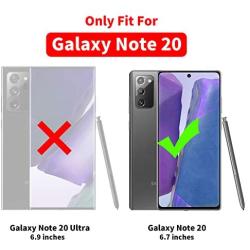 ANSIWEE Galaxy Note 20 6.7 Inch Case, Metal Ring Kickstand Work with Magnetic Car Mount Cover Reinforced Drop Protector Bumper Clear Hard Back Cases Designed for Samsung Galaxy Note 20 (Purple Blue)