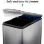 Home Zone Living 13 Gallon Kitchen Trash Can, Dual Compartment Recycle Combo, Slim Stainless Steel, 50 Liter Home Zone Living 13 Gallon Kitchen Trash Can, Dual Compartment Recycle Combo, Slim Stainless Steel, 50 Liter