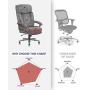 CLATINA Ergonomic Big and Tall Executive Office Chair with Upholstered Swivel 400lbs High Capacity Adjustable Height Thick Padding Headrest and Armrest for Home Office Grey