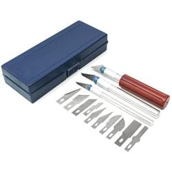 Bastex 16 Piece Hobby Craft Knife Set. Great Beginner set - Includes 3 Different Handles and 13 Blades. Great for scrapbooking, sculptures and Other Arts and Crafts