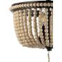 JONATHAN Y JYL9020A Allie 14'' Wood Beaded/Metal LED Flush Mount, Black/Light Taupe Contemporary Transitional for Bedroom, Living Room, Office