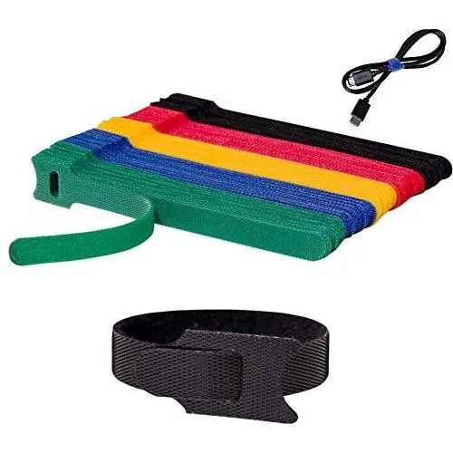 BALABALA 100 PCS Reusable Fastening Cable Ties, Microfiber Cloth 6-Inch Hook and Loop Cord Ties for Tablet Laptop PC TV Home Office Electronics Wire -5 Colors BALABALA 100 PCS Reusable Fastening Cable Ties, Microfiber Cloth 6-Inch Hook and Loop Cord Ties for Tablet Laptop PC TV Home Office Electronics Wire -5 Colors