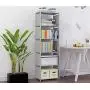 NiceAI Bookshelf Lightweight Slim Modern Bookcase Metal Framework Childrens Room Arrangement Toys Office A4 File Books Kitchen Clothing Storage Rack Gray 6-Tier NiceAI Bookshelf Lightweight Slim Modern Bookcase Metal Framework Childrens Room Arrangement Toys Office A4 File Books Kitchen Clothing Storage Rack Gray 6-Tier