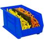 Akro-Mils 30240 AkroBins Plastic Storage Bin Hanging Stacking Containers, (15-Inch x 8-Inch x 7-Inch), Blue, (12-Pack) (30240BLUE)