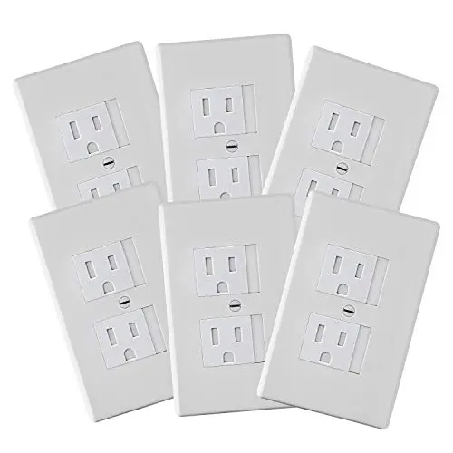 6-Pack Safety Innovations Self-closing (1Screw) Standard Outlet Covers - An Alternative To Wall Socket Plugs for Child Proofing Outlets (White) 6-Pack Safety Innovations Self-closing (1Screw) Standard Outlet Covers - An Alternative To Wall Socket Plugs for Child Proofing Outlets (White)