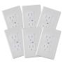 6-Pack Safety Innovations Self-closing (1Screw) Standard Outlet Covers - An Alternative To Wall Socket Plugs for Child Proofing Outlets (White)