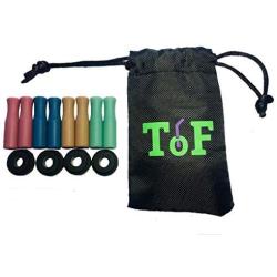 NEW FALL colors 12 Pc Set of Silicone Straw Tips for Metal and Stainless Steel Drinking Straws | Bonus: 4 Silencers | Multi-color Food-Grade Straw Covers and Silencers