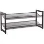 SONGMICS 2-Tier Stackable Metal Shoe Rack Flat & Slant Adjustable Shoe Organizer Shelf for Closet Bedroom & Entryway Bronze ULMR02A SONGMICS 2-Tier Stackable Metal Shoe Rack Flat & Slant Adjustable Shoe Organizer Shelf for Closet Bedroom & Entryway Bronze ULMR02A