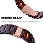 V-MORO Resin Strap Compatible with Apple Watch Band 38mm 40mm Series SE/6/5/4/3/2/1 Women Men with Stainless Steel Buckle, Apple Watch Replacement Wristband Strap(Tortoise-tone, 38mm/40mm)