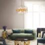 TZOE Modern Chandeliers,Crystal Chandelier,8 Light Round Pendant Light Width 19 inches Brass Metal + Clear Glass Adjustable Height UL Listed