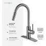 Black Stainless Faucet with Pull Down Sprayer, Kitchen Faucet Sink Faucet with Pull Out Sprayer, Single Hole and 3 Hole Deck Mount, Single Handle Copper Kitchen Faucets, Matte Gun Black, FORIOUS Black Stainless Faucet with Pull Down Sprayer, Kitchen Faucet Sink Faucet with Pull Out Sprayer, Single Hole and 3 Hole Deck Mount, Single Handle Copper Kitchen Faucets, Matte Gun Black, FORIOUS