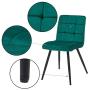 Duhome Upholstered Velvet Dining Chairs Reception Chairs, Tufted Accent Living Room Chairs with Metal Legs for Living Room/Kitchen/Vanity Set of 4 Atrovirens