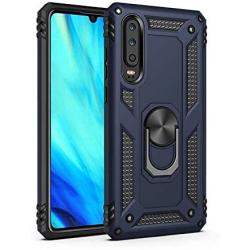 Suordii for Galaxy A01 Case with HD Screen Protector 360 Metal Rotating Ring Kickstand Holder Magnetic Car Mount Armor Heavy Duty Shockproof Case for Samsung Galaxy A01 - Blue