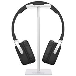 Headphone Stand Headset Holder New Bee Earphone Stand with Aluminum Supporting Bar Flexible Headrest ABS Solid Base for All Headphones Size (White)