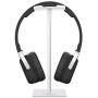 Headphone Stand Headset Holder New Bee Earphone Stand with Aluminum Supporting Bar Flexible Headrest ABS Solid Base for All Headphones Size (White)