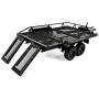 Vikye 1 Set RC Trailer, Metal Hopper Frame Two-Axle 4-Piece Wheel Trailer Assembly Fit for Traxxas TRX4/Axial Scx10, 1/10 Metal Trailer