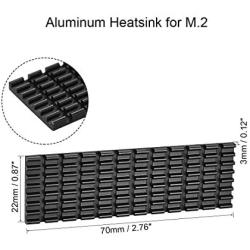 uxcell Aluminum Heatsink 70x22x3mm Black for M.2, for 2280 SSD