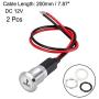 uxcell Pilot Dashboard Light DC 12V 12mm Red LED Signal Indicator Light Metal Shell with Symbol (Water Temperature) 2pcs