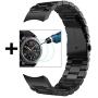 V-MORO No Gaps Strap Compatible with Gear S3 Frontier Bands/Galaxy Watch 46mm Band Men with Clips and Screen Protectors Black Metal Stainless Steel Bracelet for Samsung Gear S3/Galaxy Watch 46mm Watch