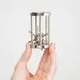 Bits and Pieces - Trapped Satellite Metal Brainteaser Puzzle - Metal Spiked Ball in Steel Chamber - Brainteaser Puzzle Measures 3'' x 1''