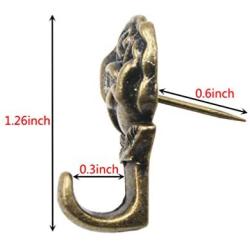 Rose Shape Push Pin Hangers Wall Hooks (24 - Pack， Antique Brass)