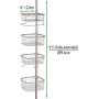 mDesign Metal Bathroom Shower Storage Constant Tension Pole Caddy - Adjustable Height - 4 Positionable Baskets - for Organizing and Containing Hand Soap, Body Wash, Wash Cloths, Razors - Satin