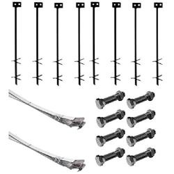 Mobile Home Part Set of 8 Auger Anchors; 8 - 8 ft Tie Down Strap, & 8 Bolts