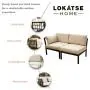 LOKATSE HOME 2 Piece Corner & Armless Sofa Outdoor Furniture Sectional Couch Set Patio Loveseat, 2Pcs, Khaki Cushions LOKATSE HOME 2 Piece Corner & Armless Sofa Outdoor Furniture Sectional Couch Set Patio Loveseat, 2Pcs, Khaki Cushions
