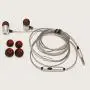 Hi-Fi Sound Earbuds Handsfree Earphones Mic Metal Headphones Headset In-Ear Wired 3.5mm [Silver] compatible with LG V20, V35, V40, G6, G7 ThinQ