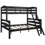 Dorel Living Brady Solid Wood Bunk Beds Twin Over Full with Ladder and Guard Rail, Black