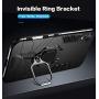 iPhone XR Case, Heavy Duty Shockproof Phone Cover with Magnetic Car Mount Metal Ring Kickstand for Apple iPhone XR 6.1inch - Black