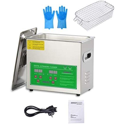 2L/0.53Gal Ultrasonic Jewelry Cleaner,Professional Ultrasonic Cleaner with Digital Timer and Basket for Jewelry,Ring,Eyeglasses,Denture,Watchband,Coins,Small Metal Parts,Daily Necessaries