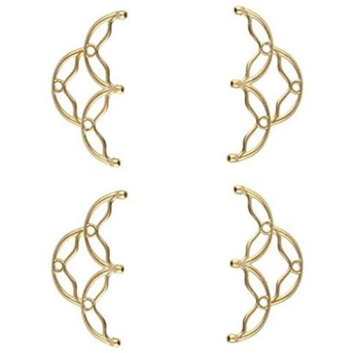 2 Pair (4 Pieces) SITANOS III Ending. CYMBAL Quality 24k Gold Plated Jewelry Finding. Cymbal Metal Fashion Elements. Works with 8/0 Seed Beads and More!