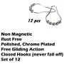 Uigos Shower Curtain Rings for Bathroom - Stainless Steel, Set of 12, Chrome