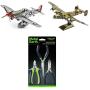 Fascinations Metal Earth 3D Metal Model Kit Bundle - P-51D Mustang Sweet Arlene - B-24 Liberator - Tool Set