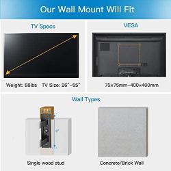 PERLESMITH TV Wall Mount for Most 26-55 Inch Flat Curved TVs with Swivels, Tilts & Extends 19.5 Inch - Wall Mount TV Bracket VESA 400x400 Fits LED, LCD, OLED, 4K TVs Up to 88 lbs, Black (PSMFK1)