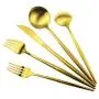 Gugrida Gold Flatware, Royal 20 Piece Luxury Matte Finish 18/10 Stainless Steel Tableware Sets for 4 Including Forks Spoons Knives, Camping Silverware Travel Utensils Set Cutlery (Gold) Gugrida Gold Flatware, Royal 20 Piece Luxury Matte Finish 18/10 Stainless Steel Tableware Sets for 4 Including Forks Spoons Knives, Camping Silverware Travel Utensils Set Cutlery (Gold)