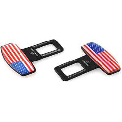 DGZZI Car Seat Belt Clip 2PCS Vehicle Mounted Car Safety Seat Belt Buckles With National Flag Car Metal Seat Belt Plug