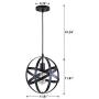 Rustic Industrial Metal Spherical Pendant Lighting Globe Edison Vintage Decorative Changeable Hanging Lighting Fixture for Kitchen Island Dining Table Bedroom Hallway