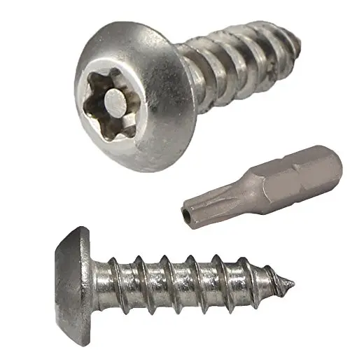 #14 x 3/4'' Button Head Torx Security Sheet Metal Screws Stainless Steel Tamper Resistant, Qty 10 Number 14 Size x 3/4'' Length by Fastenere #14 x 3/4'' Button Head Torx Security Sheet Metal Screws Stainless Steel Tamper Resistant, Qty 10 Number 14 Size x 3/4'' Length by Fastenere