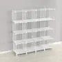 SIMPDIY Storage Rack with Metal Wire Mesh 16 Cubes Bookshelf 49x12.5x49INCH Large Capacity White Simple Storage Shelves SIMPDIY Storage Rack with Metal Wire Mesh 16 Cubes Bookshelf 49x12.5x49INCH Large Capacity White Simple Storage Shelves